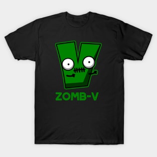 Zom-V Cute Halloween Zombie Alphabet Pun T-Shirt